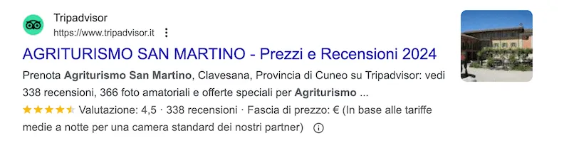 esempio rich result su google